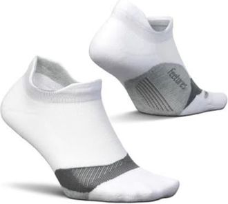 Feetures Elite Light Cushion No Show Tab Athletic Ankle Socks Sport Sock with Targeted Compression in Pearl at Nordstrom, Size X-Large