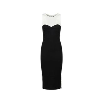 Elisabetta Franchi Mouwloze Gebreide Midi Jurk - Dames - Casual kleedjes - Zwart - M - Kleedjes