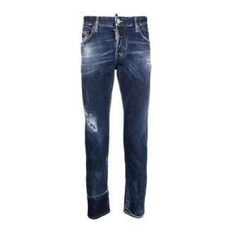 Dsquared2 Dark Scar Wash Skater Jeans - Heren - Jeans - Blauw - Maat: XS Katoen