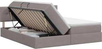 vidaXL Cama Con Almacenamiento 2 Uds. Topo Cuero Sint&eacute;tico Vidaxl