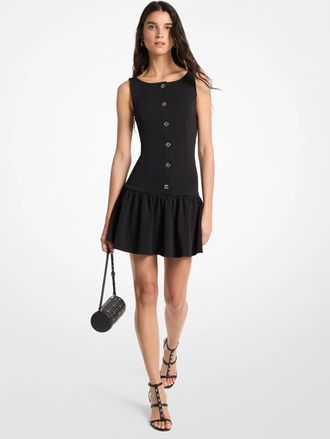 Michael Kors Double-Knit Crepe Drop-Waist Dress