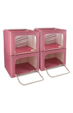 Sorbus 4-Pack Jumbo Foldable Storage Boxes in Pink at Nordstrom Rack