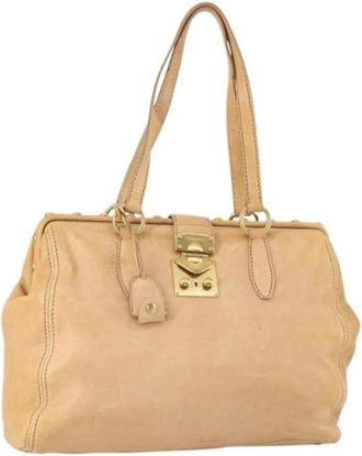 Miu Miu Pre-owned Handbags, female, Beige, Size: ONE SIZE Pre-owned Handbag