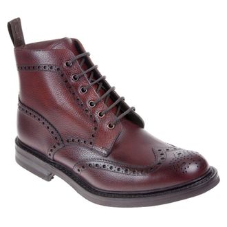 Loake Bedale Leather Mens Ankle Boots - Oxblood Grain - Size:UK 10.5