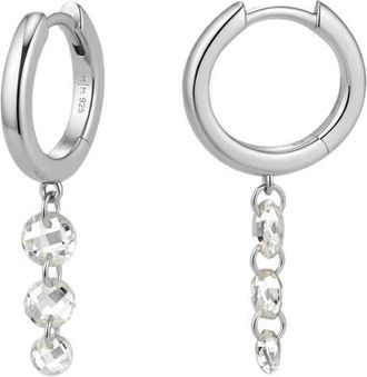 Made by Mary Dew Drop Floating Hoop Earrings in Silver at Nordstrom