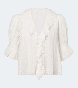 D&ocirc;en Henri broderie anglaise cotton top