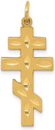 Diamond2Deal 14k Yellow Gold Eastern Orthodox Cross Pendant