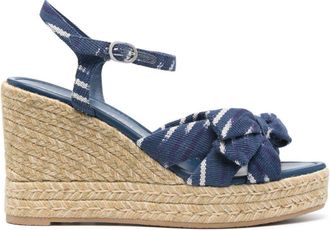 Stuart Weitzman 80mm Sofia wedge espadrilles - women - Jute - 39,5 - Blue