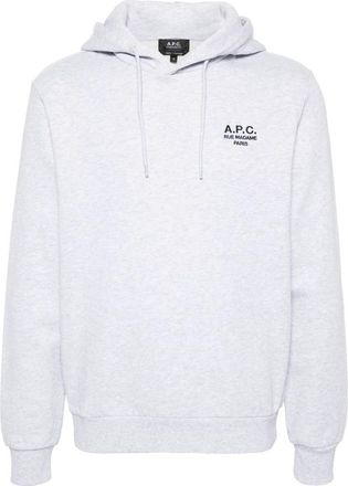 A.P.C. Klassieke katoenen hoodie voor mannen - Heren - Hoodies - Grijs - XL - Katoen - Hoodies & sweatvesten