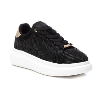 Xti Womens Lace-Up Sneakers In Black