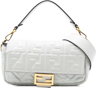 Fendi Pre-owned Fendi Zucca Embossed Leather Baguette Satchel 8BR600-A72V-209-10429