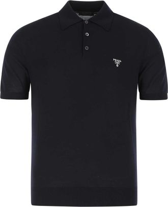 Prada Midnight Blue Wool Polo Shirt