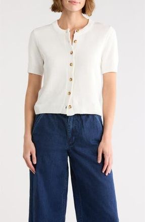 Vigoss Button Front Cardigan in Cream at Nordstrom Rack, Size X-Large