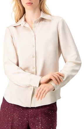 Ivonne Long Sleeve Button-Up Shirt in Ivory at Nordstrom, Size 10