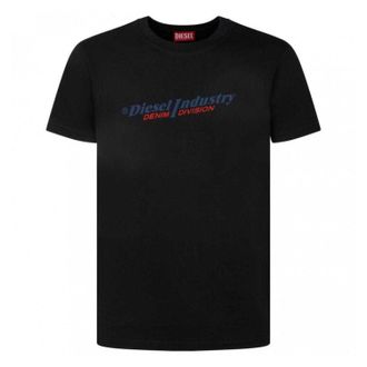 Diesel Unisex Volwassenen Industrie Denim Divisie Logo T-Shirt (Zwart)