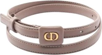 Dior Pre-owned CD Logo Lederen Riem - Dames - Vintage Accessoires - Beige - ONE Size - Leer - Vintage