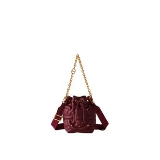 Borbonese Tassen, Dames, Bruin, ONE Size, Leer, Rond&ograve; Mini Bucket Bag