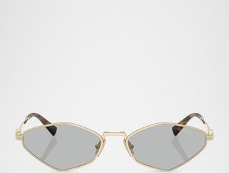 Miu Miu Metal Geometric Oval Sunglasses