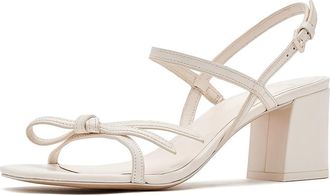 Kate Spade New York Loop Block Heel Sandals Womens Dress Sandals Cream : 8.5 M, Leather