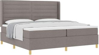 vidaXL Box Spring Bed with Mattress Taupe 200 x 200 cm Fabric vidaXL
