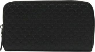 Gucci Pre-owned Wallets, female, Black, Size: ONE SIZE Pre-owned Microguccissima Leather Long Wallet