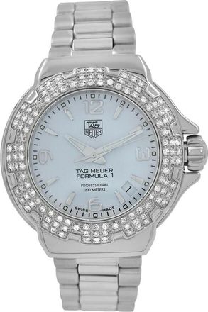 Tag Heuer Pre-owned Tag Heuer Formula 1 Quartz Diamond Blue Dial Ladies Watch WAC1215