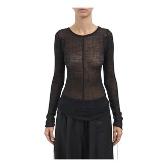 Andrea Ya'aqov Maglia Girocollo in Lana - - Knitwear - Donna - Nero - S