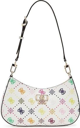 Guess Emelie Logo Top Zip Shoulder Bag Shoulder Womens Handbags Logo, Polyurethane