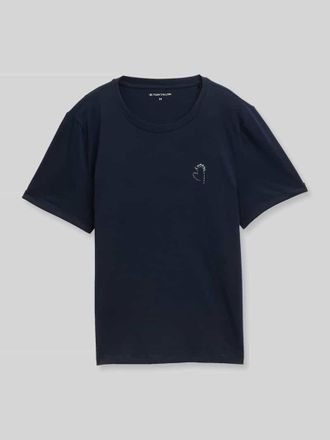 Tom Tailor Regular Fit T-Shirt aus reiner Baumwolle in Marine, Gr&ouml;&szlig;e XXXL