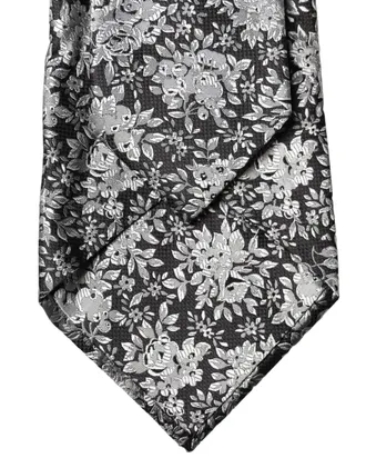 Dolce & Gabbana Floral Silk Necktie - Black