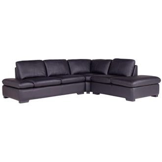 Vente-Unique Divano angolare in pelle Nero - Angolo a destra - ONYX II