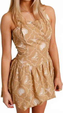Bailey Rose Sullivan Bubble Hem Mini Dress In Seashell