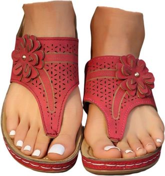 Generic Sandals for Women 2026 Orthopedic Sandals Summer Shoes Women Dressy Outfit Comfortable Arch Support Wedge Non Slip Flip-Flops, PU Leather Slides, Shoe