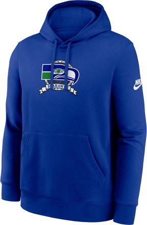 Nike Seattle Seahawks Rewind Club Nike Mens NFL Pullover Hoodie in Blue | NKDK4DAV78-TM9