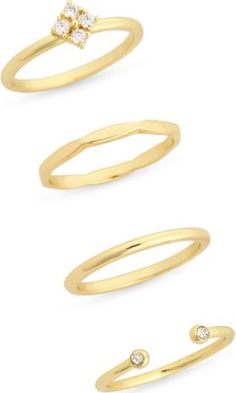 Covet 4-Piece Stackable Ring Set in Clear /Gold at Nordstrom Rack, Size 6