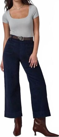 Lola Jeans Womens High Rise Wide Leg Corduroy Pants In Blue