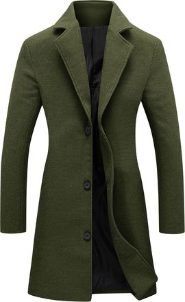 Generic Women Winter Trench Coat - Wool Blend Long Coats, Ladies Elegant Single Breasted Pea Coat, Longline Overcoat, Fleece Windbreaker Outwear, Lapel Collar