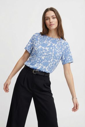 Only Carmakoma Shirtbluse ONLY CARMAKOMA CARVICA SS TOP WVN NOOS, Damen, Gr. 42, riviera aop:forest flower, Web, Obermaterial: 97% Polyester, 3% Elasthan, bedruckt, 
