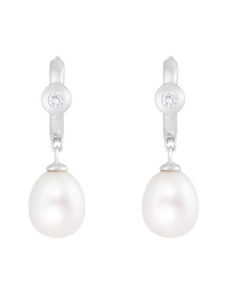 Splendid Pearls Silver 7.5-8mm Pearl Earrings