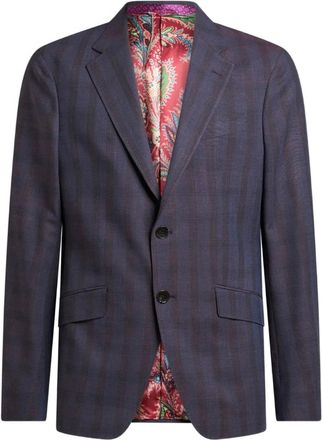 Etro Completo a quadri in lana - Blu