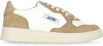 Autry Ivory Leather Trainers with Lurex Inserts