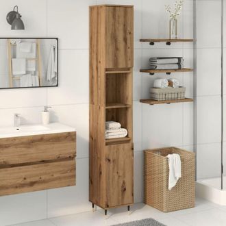 vidaXL Armadietto Bagno Rovere 30x30x190 cm Legno Multistrato - Vidaxl