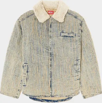 Diesel Men & apos;s D-Ivar-S Furry Collar Jacket