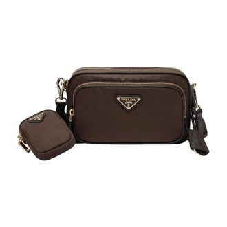 Prada Bolso de Hombro Mini Re-Nylon - Bags - Mujer - Marr&oacute;n - ONE SIZE
