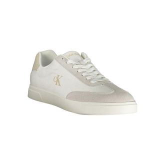 Calvin Klein Mixed-Material Low-Top Sneaker - White
