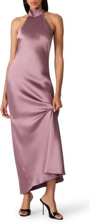 Steve Madden Lara Satin Bias Cut Maxi Dress in Duberry at Nordstrom, Size Xx-Large
