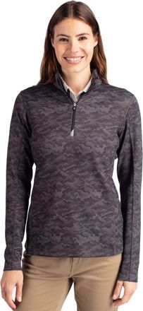 Cutter & Buck Traverse Camo Print Stretch Quarter Zip Womens Pullover Jacket