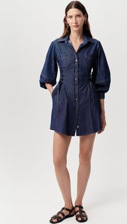 Exquise Adilene Long Sleeve Denim Mini Dress in Blue at Nordstrom, Size X-Large