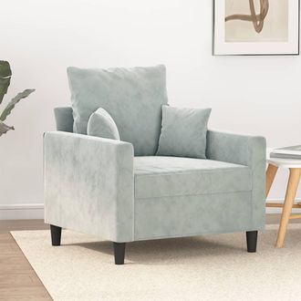 vidaXL Poltrona Grigio Chiaro 60 Cm Velluto - Vidaxl
