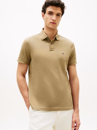 Tommy Hilfiger Poloshirt TOMMY HILFIGER 1985 REGULAR POLO, Herren, Gr. XXL, beige (woodridge), Piqu&eacute;, Obermaterial: 96% Baumwolle, 4% Elasthan, hoch geschlossener Au